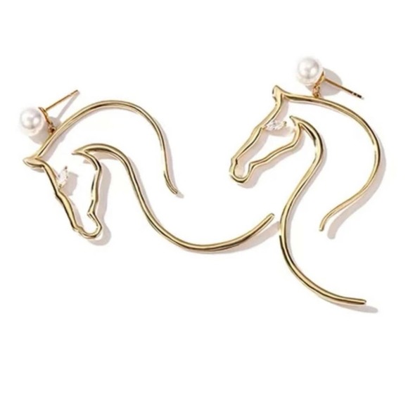Whimsical Horse Drop Earrings - Picture 2 of 2